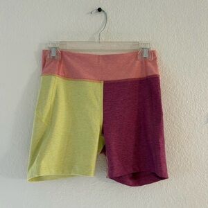 Outdoor Voices Women's Colorblock Bike Shorts - Pink, Yellow, Purple